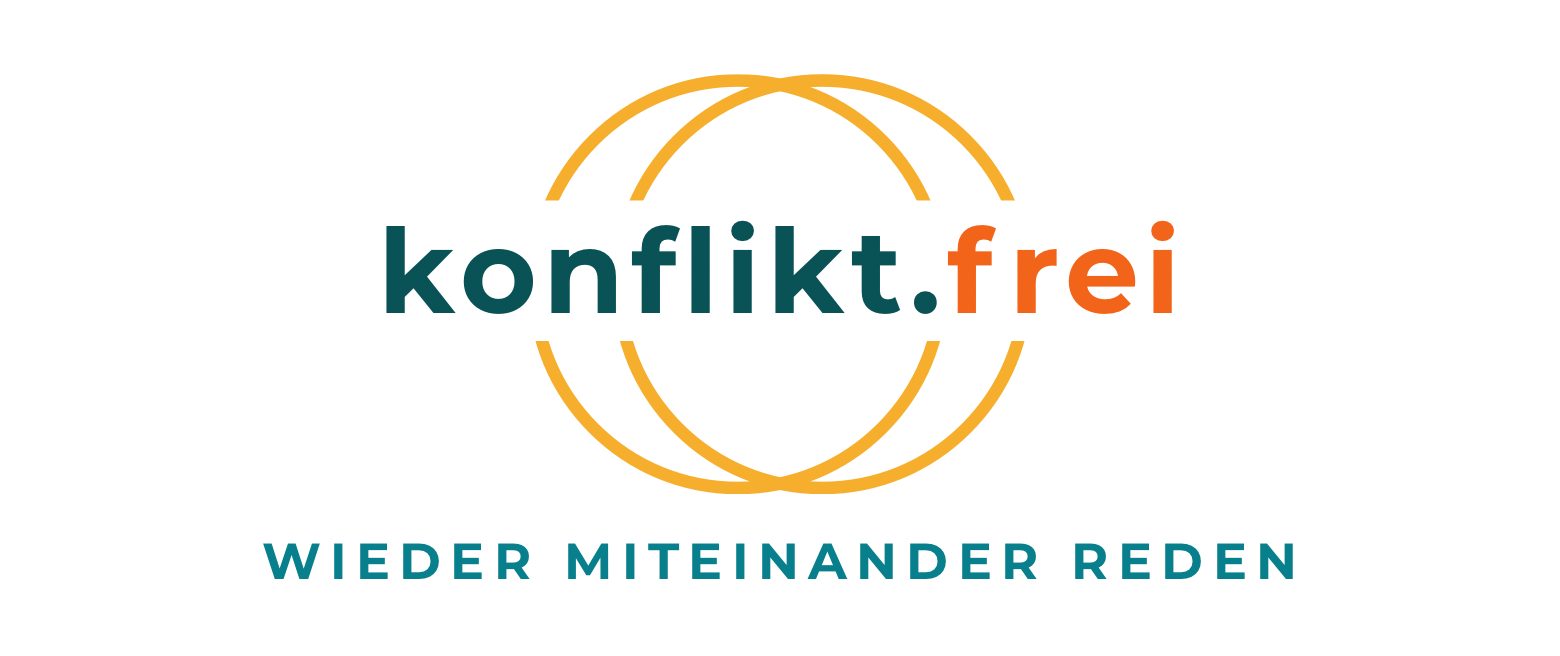 Konflikt.frei Logo mit Claim wieder miteinander reden